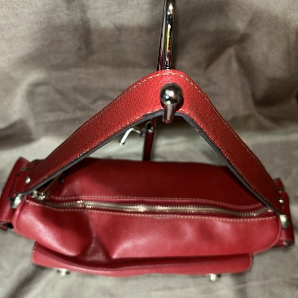 🔥 SALE! MARC JACOBS Red Leather Shoulder Bag Preppy - Picture 4 of 14